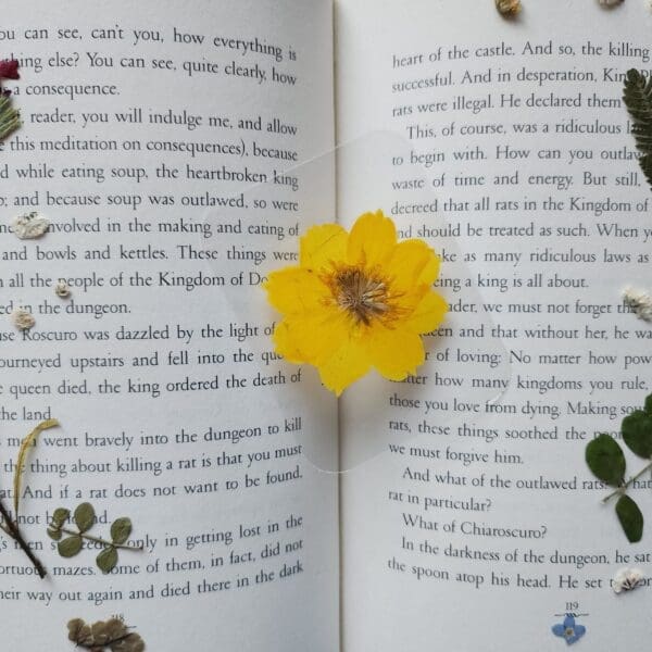 Pressed Flower Bookmark with Vibrant pheasants eye Blossom - pressed flower bookmark - Real Pressed Flowers - Handcrafted Bookmarks