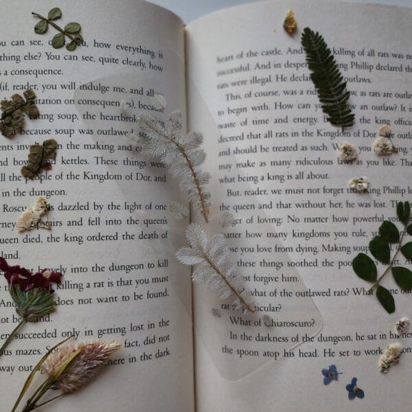 Pressed silver Leaf Bookmark - pressed flower bookmark - Real Botanical Leaves - Handcrafted Bookmarks - Unique Gift for Readers